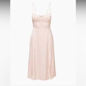 Aritzia Wilfred Pink Satin Glaze Dress New With Tags